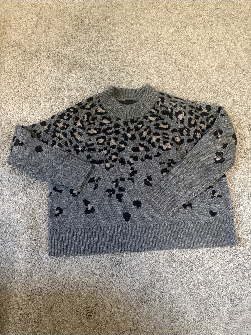 Women’s Rag and Bone Animal-Print Crewneck Sweater